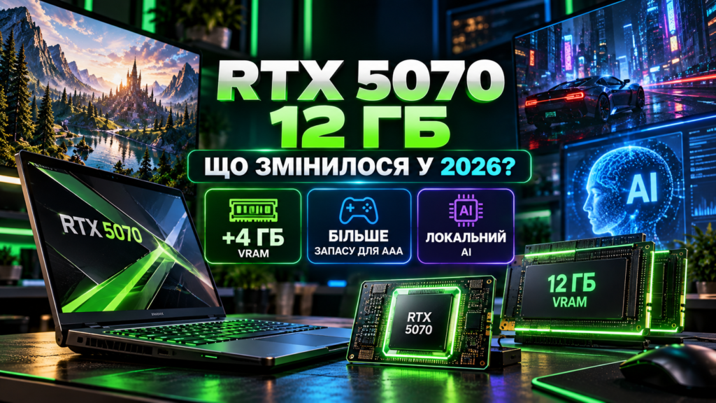 RTX 5070 Laptop 12 ГБ VRAM у 2026 році — що змінилося