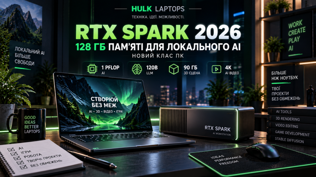 RTX Spark 2026 — ноутбук із 128 ГБ unified memory для локального AI