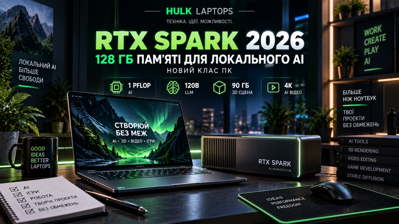 RTX Spark 2026 — ноутбук із 128 ГБ unified memory для локального AI