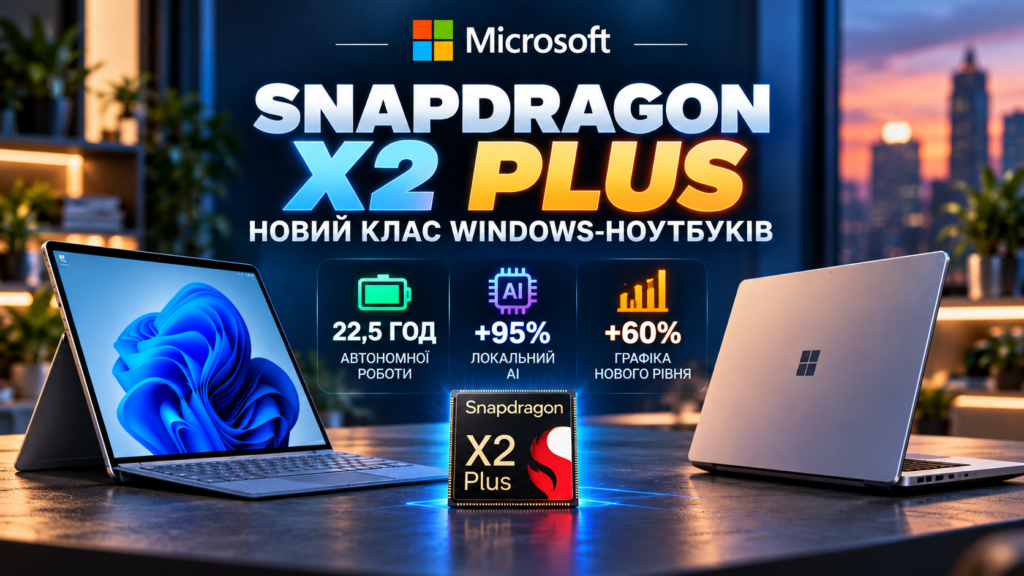Snapdragon X2 Plus — нове покоління Windows-ноутбуків із локальним AI та тривалою автономністю